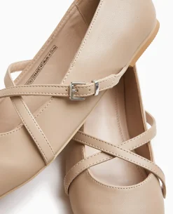 Ballerines Avec Brides Croisées - Taupe