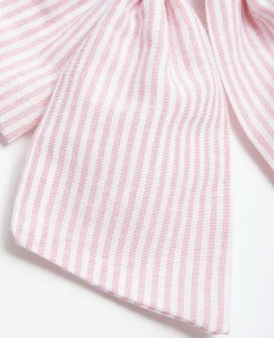 Barrette Avec Nœud Rayé - Rose