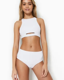 Bas De Maillot De Bain Culotte Haute - Blanc