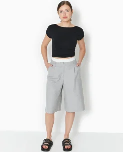 Bermuda City Long Et Large - Gris Clair