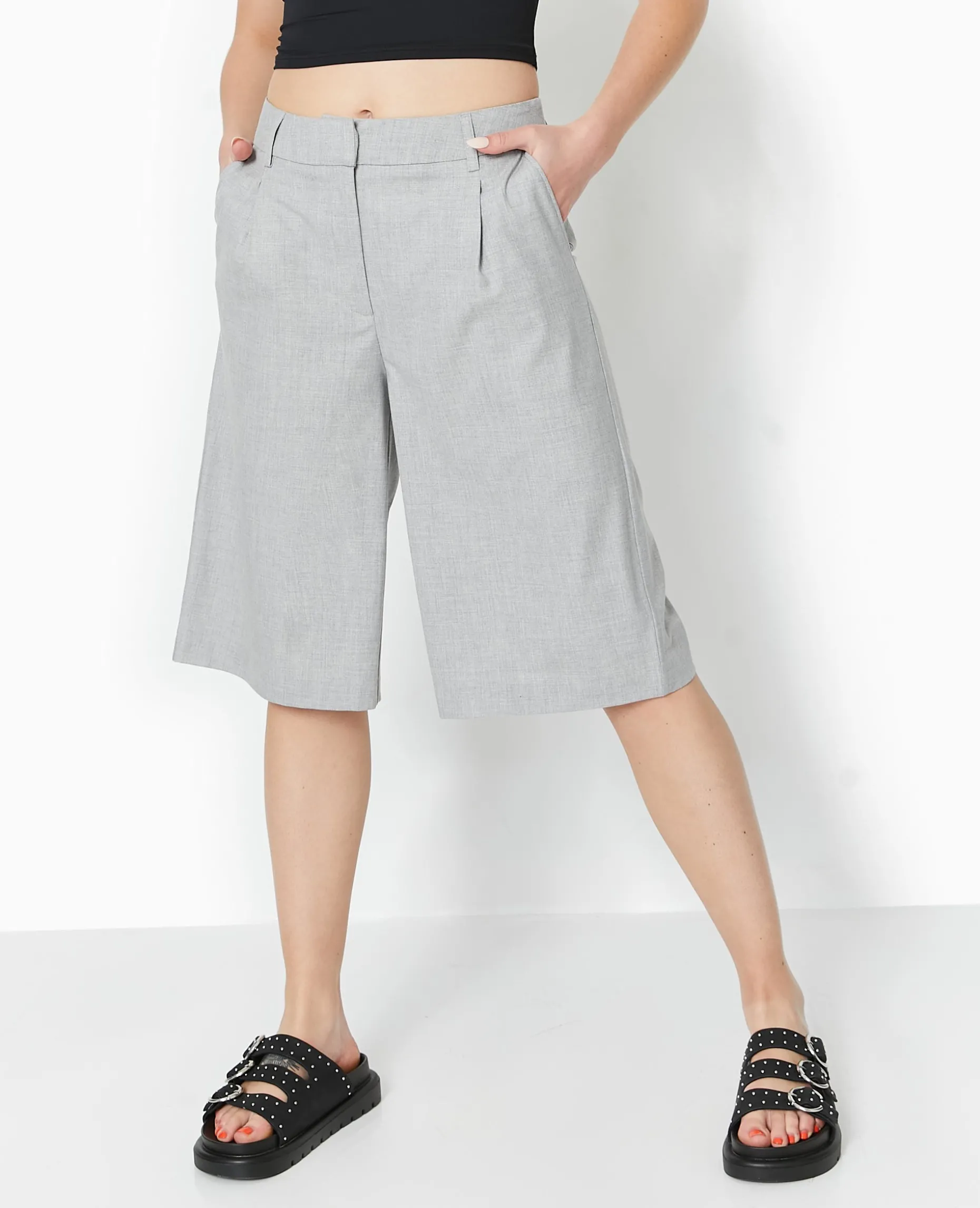 Bermuda City Long Et Large - Gris Clair