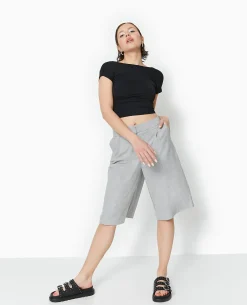 Bermuda City Long Et Large - Gris Clair