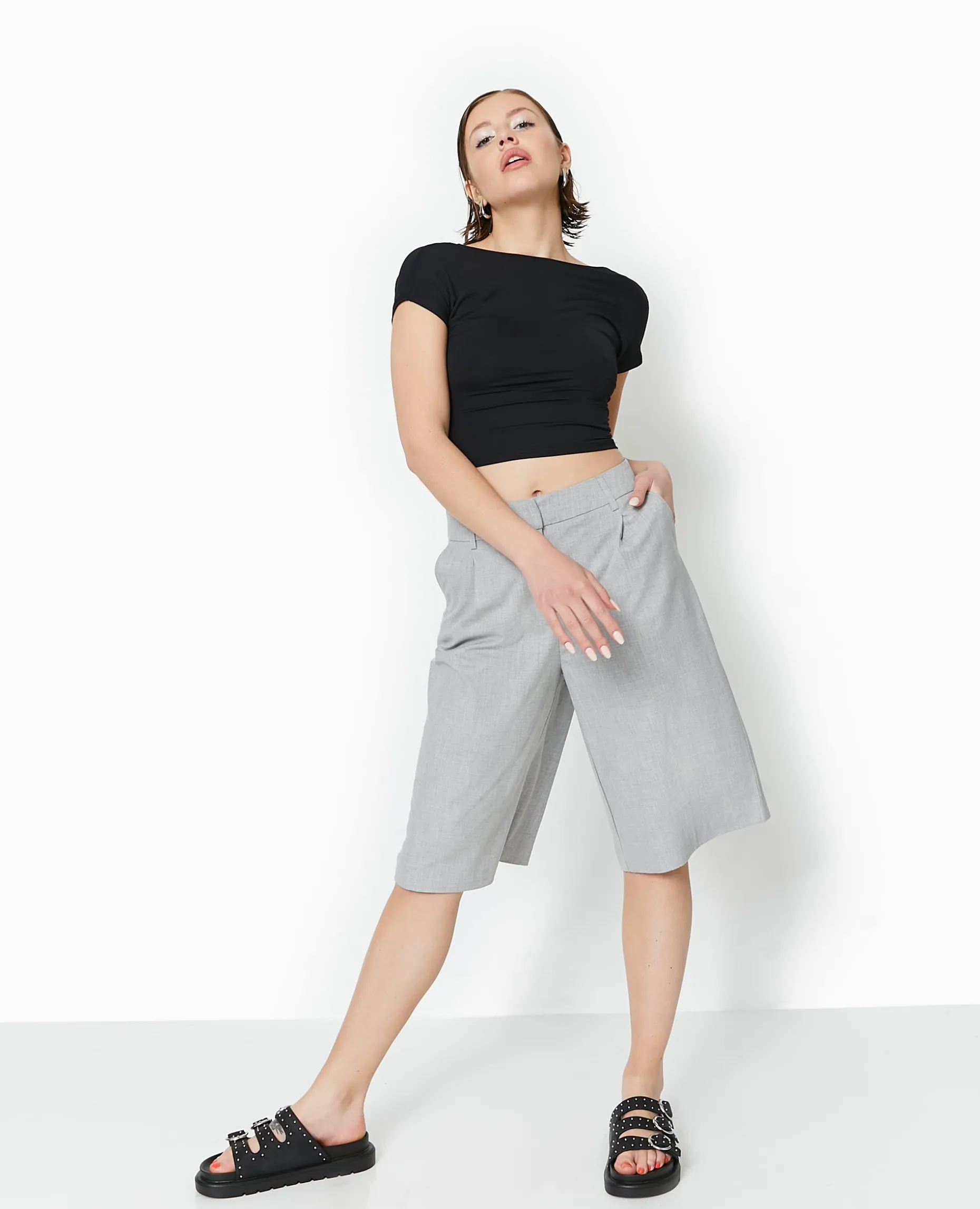 Bermuda City Long Et Large - Gris Clair