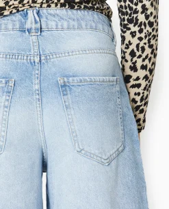 Bermuda En Jean Loose Taille Regular - Bleu Clair