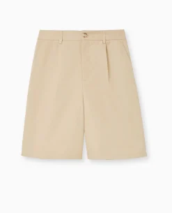 Bermuda Large En Toile - Beige