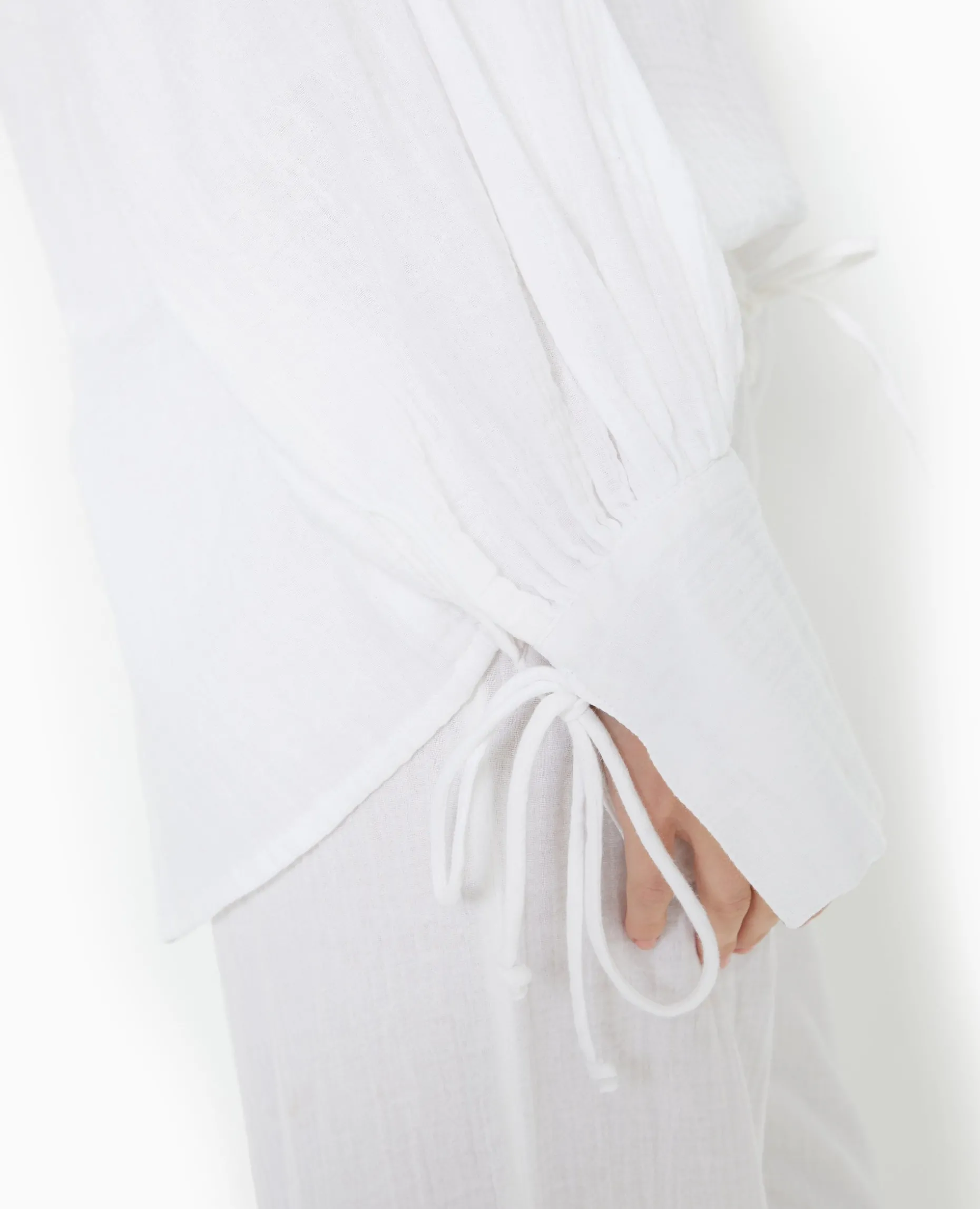 Blouse Ample En Gaze De Coton - Blanc