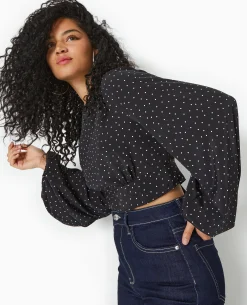 Blouse Avec Découpe Dos Et Nœud - Noir