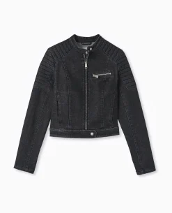 Blouson Biker En Jean - Noir