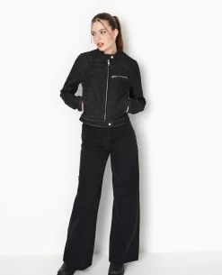 Blouson Biker En Jean - Noir
