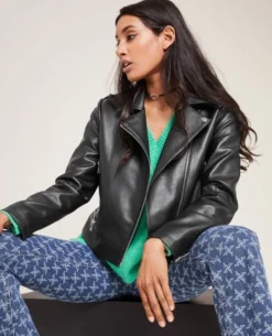 Blouson Biker Zippé - Noir