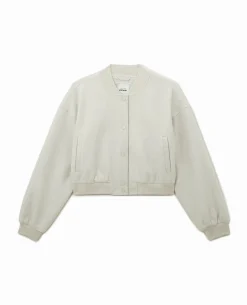 Blouson Bomber Façon Drap De Laine - Beige