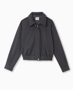 Blouson En Toile Avec Col - Gris Foncé