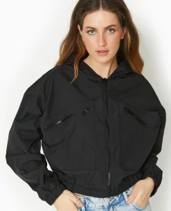 Blouson Léger Avec Capuche - Noir