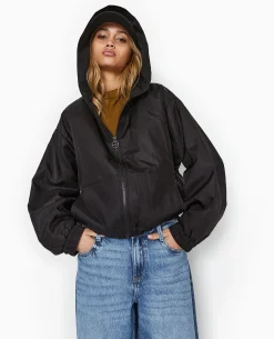 Blouson Léger Avec Capuche - Noir