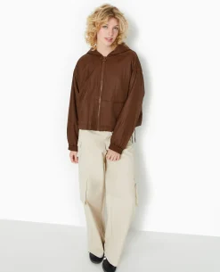 Blouson Léger Avec Capuche - Marron