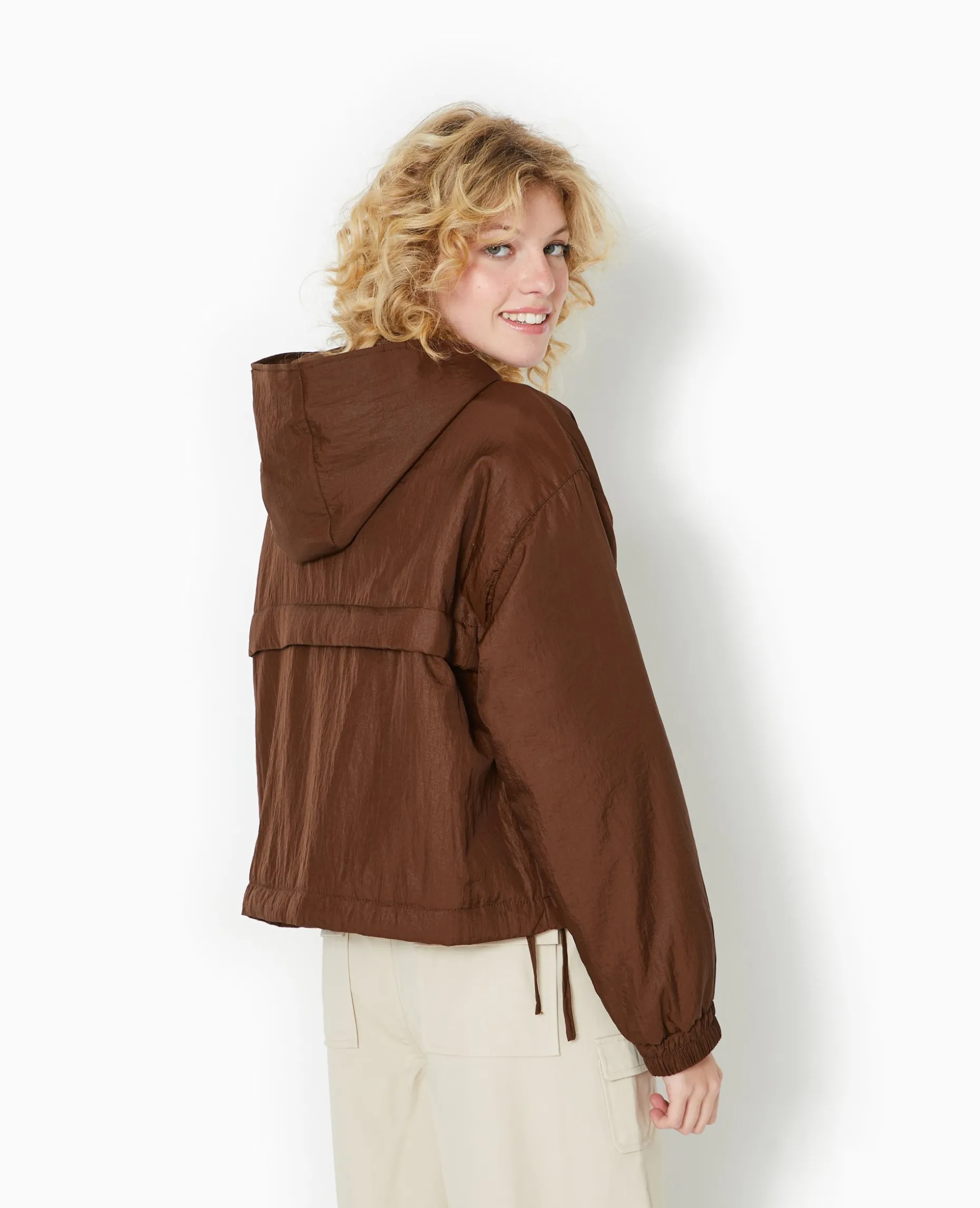 Blouson Léger Avec Capuche - Marron
