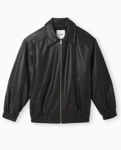 Blouson Long En Simili Cuir - Noir