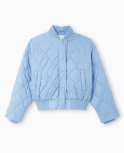Blouson Matelassé Forme Bomber - Bleu Foncé