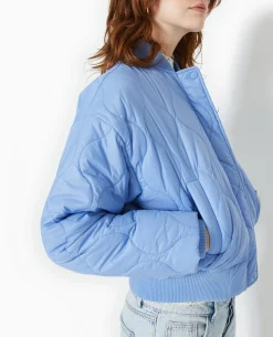 Blouson Matelassé Forme Bomber - Bleu Foncé