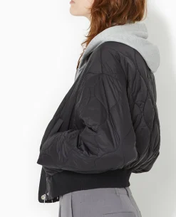Blouson Matelassé Forme Bomber - Noir