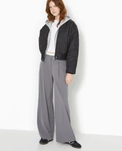 Blouson Matelassé Forme Bomber - Noir