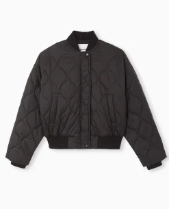 Blouson Matelassé Forme Bomber - Noir