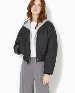 Blouson Matelassé Forme Bomber - Noir