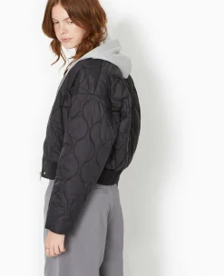 Blouson Matelassé Forme Bomber - Noir