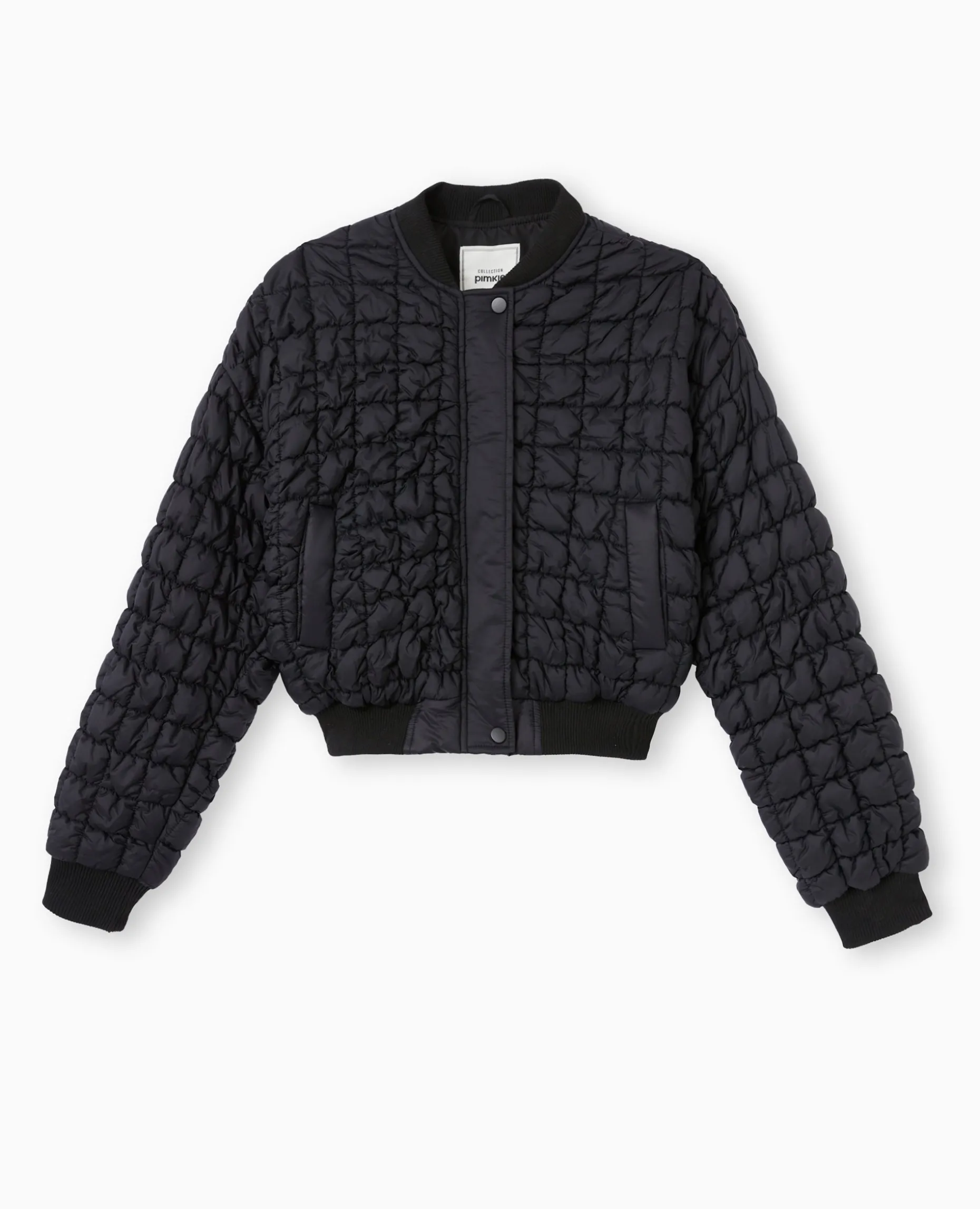 Blouson Matelassé Forme Bombers - Noir