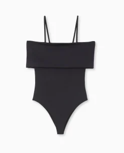 Body Avec Encolure Bardot Et Bretelles - Noir