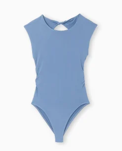 Body Dos Ouvert Avec Pan Torsadé Dos - Bleu