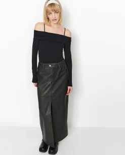 Body Manches Longues Encolure Bardot - Noir