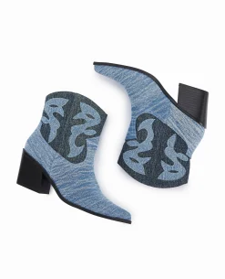 Boots Santiags En Jean - Bleu