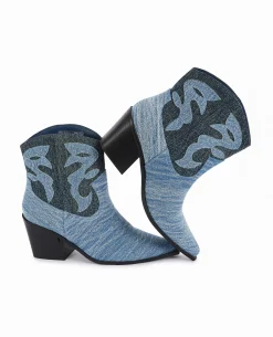 Boots Santiags En Jean - Bleu