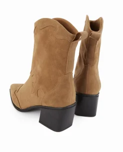 Boots Santiags En Suédine - Beige