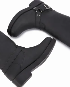 Bottes Esprit Motard Avec Brides Et Boucles - Gris