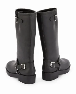Bottes Esprit Motard Avec Brides Et Boucles - Gris