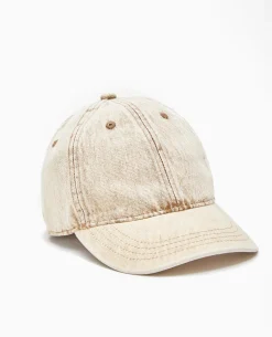Casquette En Jean Délavé - Marron