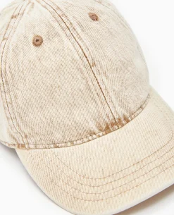 Casquette En Jean Délavé - Marron