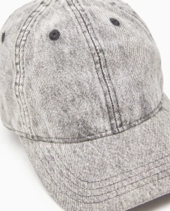 Casquette En Jean Délavé - Noir