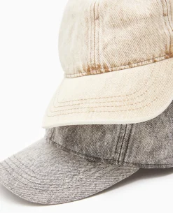 Casquette En Jean Délavé - Noir