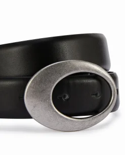Ceinture Avec Boucle Ovale - Noir