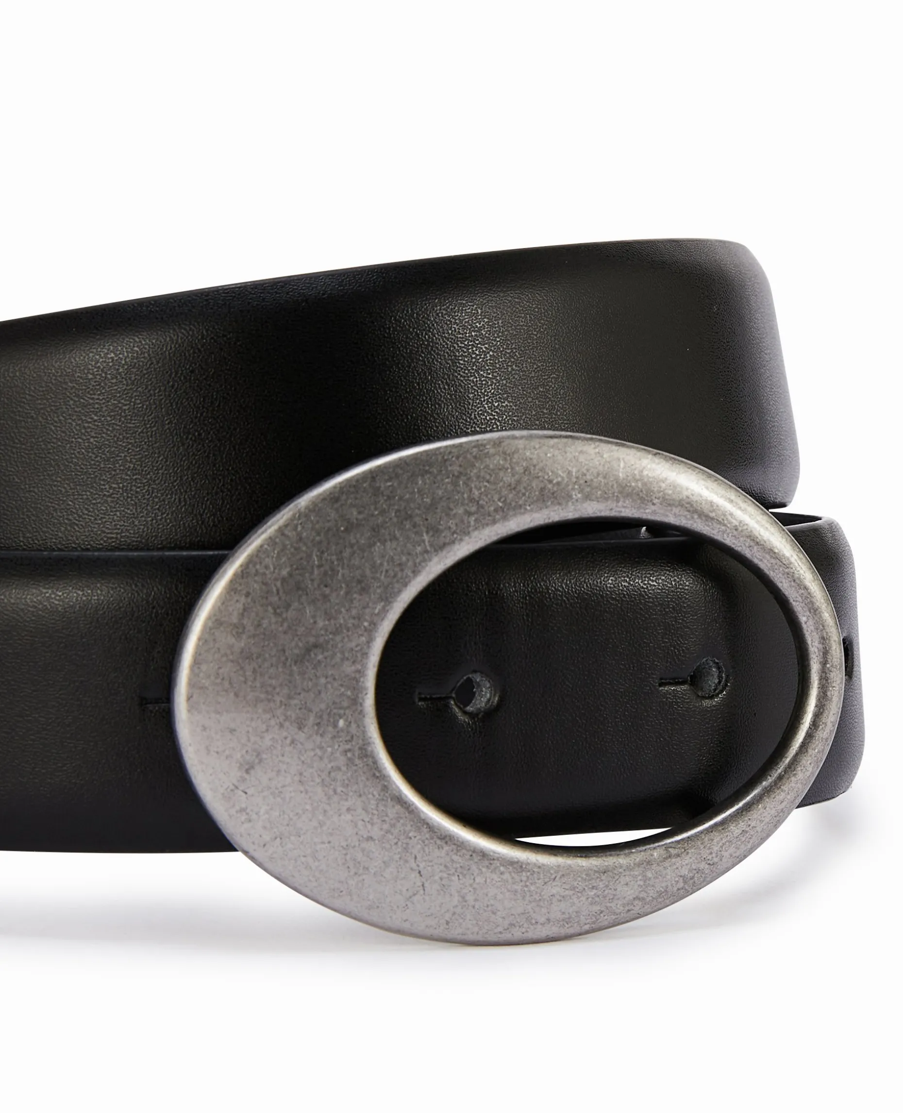 Ceinture Avec Boucle Ovale - Noir