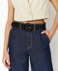 Ceinture Avec Boucle Rectangulaire - Noir
