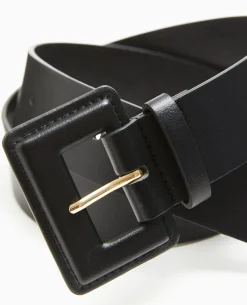 Ceinture Avec Boucle Rectangulaire - Noir