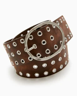Ceinture Avec œillets Métalliques - Marron