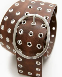 Ceinture Avec œillets Métalliques - Marron