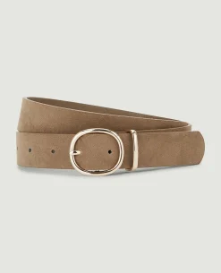 Ceinture Boucle Ovale - Beige