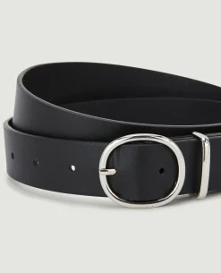 Ceinture Boucle Ovale - Noir
