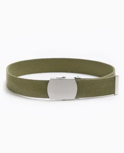 Ceinture En Canvas Avec Boucle Métallique - Vert Kaki